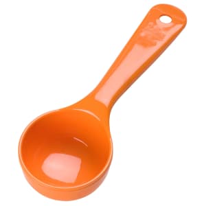 028-492524 2 1/2 oz Solid Portion Spoon w/ Flat Bottom, Plastic, Orange