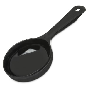 028-493003 6 oz Solid Portion Spoon w/ Flat Bottom, Plastic, Black