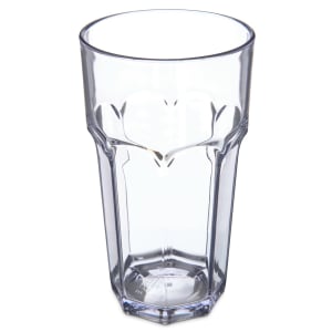 028-583207 32 oz Clear Faceted Plastic Tumbler