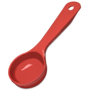 028-492405 2 oz Solid Portion Spoon w/ Flat Bottom, Plastic, Red