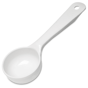 028-492602 3 oz Solid Portion Spoon w/ Flat Bottom, Plastic, White