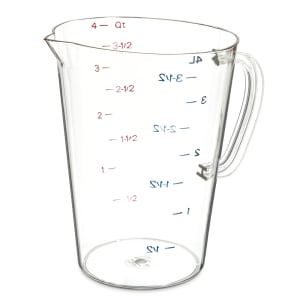 028-4314507 128 oz Oval Measuring Cup w/ Pour Spout & C-Handle, Polycarbonate, Clear