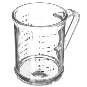 028-431507 8 oz Oval Measuring Cup w/ 7 Style Handle, Polycarbonate, Clear
