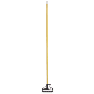 028-4166404 60" Quik-Release™ Mop Handle w/ Plastic Head, Fiberglass, Yellow