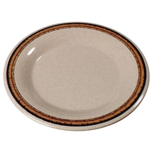 028-43013908 9" Round Melamine Dinner Plate, Sierra Sand on Sand