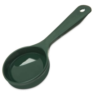 028-492808 4 oz Solid Portion Spoon w/ Flat Bottom, Plastic, Forest Green
