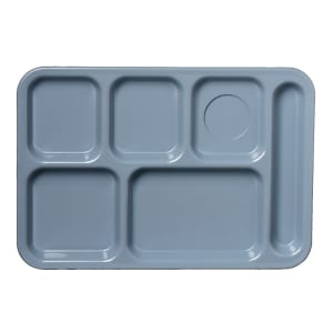 028-61459 Plastic Rectangular Tray w/ (6) Compartments, 13 7/8" x 9 7/8", Slate Blue