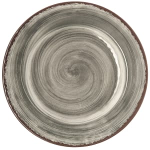 028-5400118 11" Round Melamine Dinner Plate, Smoke Gray