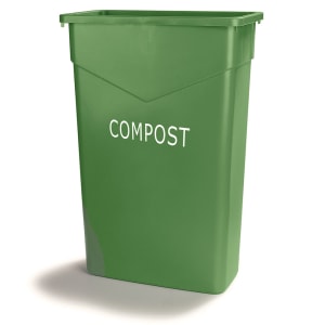 028-342023CMP09 23 gallon Commercial Trash Can - Plastic, Rectangular, Built-in Handles