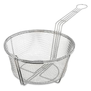 028-601001 Fryer Basket w/ Uncoated Handle & Front Hook, 9 3/4" Round x 5"