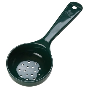 028-492908 4 oz Perforated Portion Spoon w/ Flat Bottom, Plastic, Forest Green