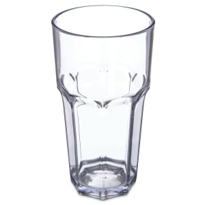 028-581607 16 oz Clear Faceted Plastic Tumbler