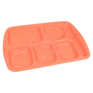028-586500 Melamine Rectangular Tray w/ (6) Compartments, 14 1/2" x 10", Variegated