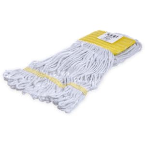 028-369412B00 Wet Mop Head - 4 Ply Cotton/Synthetic Blend Yarn, White/Yellow