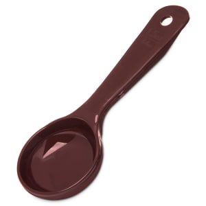 028-492201 1 1/2 oz Solid Portion Spoon w/ Flat Bottom, Plastic, Reddish Brown