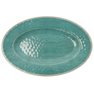 028-6402015 12" x 8" Oval Grove Platter - Melamine, Aqua