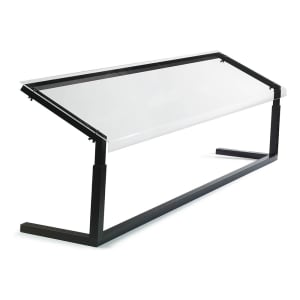 028-927203 73 1/4" Portable Sneeze Guard - Adjustable, Acrylic/Aluminum, Black