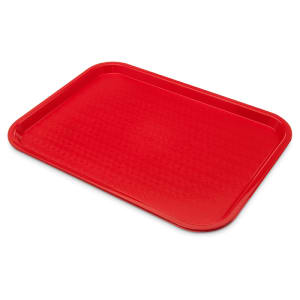 028-CT1216R Plastic Cafeteria Tray - 16 3/10" L x 12"W, Red 