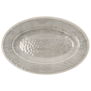 028-6402018 12" x 8" Oval Grove Platter - Melamine, Smoke Gray