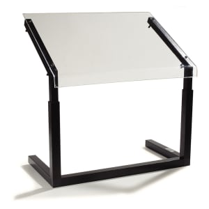 028-922403 24" Portable Sneeze Guard - Free-Standing, Acrylic/Aluminum, Black