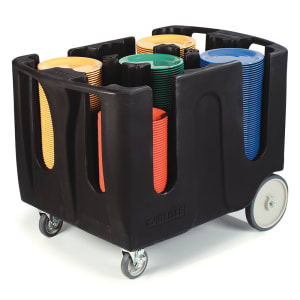 028-ADD403 43" Mobile Dish Caddy w/ (5) Columns - Plastic, Black