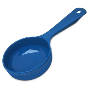 028-493114 8 oz Solid Portion Spoon w/ Flat Bottom, Plastic, Blue