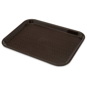 028-CT1014BR Plastic Cafeteria Tray - 13 4/5"L x 10 3/4"W, Chocolate