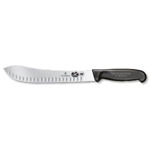 037-47638 Granton Edge Butcher Knife w/ 10" Blade, Black Fibrox® Nylon Handle