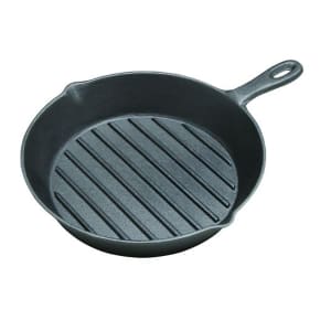 067-1018447 Cast Iron Ribbed 2" D Grill Pan w/ Handle, 11 1/4" Diam.
