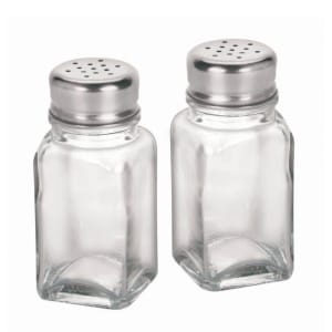 075-90079 2 oz Salt & Pepper Shaker Set - Glass, 3 3/8"H