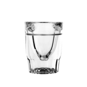 075-52801612UL 1 1/4 oz Fluted Whiskey Shot Glass with 1/2 oz. Cap Line