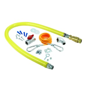 064-HG4D48SK 48" Gas Connector Hose w/ 3/4" Male/Male Couplings, Includes Installation Kit