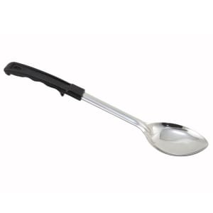 080-BHOP11 11" Solid Basting Spoon w/ Stop Hook & Black Plastic Handle, Stainless