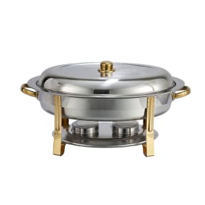 080-202 Oval Chafer w/ Lift-off Lid & Chafing Fuel Heat