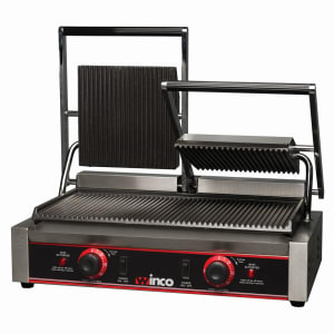 080-EPG2 Double Commercial Panini Press w/ Cast Iron Grooved Plates, 120v