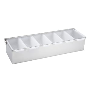 080-CDP6 (6) Compartment Bar Garnish Tray - Flat Hinged Lid