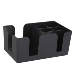 080-BC6 Plastic Bar Caddy w/ (6) Compartments, Black