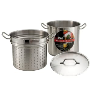 080-SSDB20S 20 qt Steamer/Pasta Cooker - Stainless Steel, Induction Ready