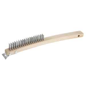 080-BR319 Wire Brush, 3" X 19 in, Steel Bristles, Wood Handle