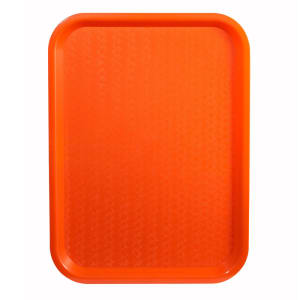 080-FFT1418O Plastic Fast Food Tray - 18"L x 14"W, Orange