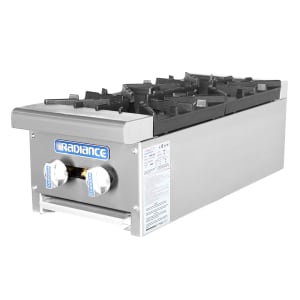 Turbo Air TAHP-12-2 12&quot; Gas Hotplate w/ (2) Burners &amp; Manual Controls, Liquid Propane