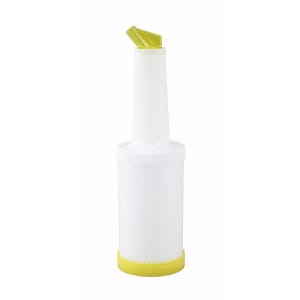 080-PPB1Y 1 qt Liquor & Juice Multi Pour w/ Yellow Spout & Lid