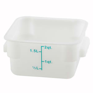 080-PESC2 2 qt Square Food Storage Container, Polypropylene, White