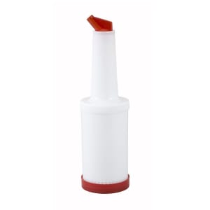 080-PPB1R 1 qt Liquor & Juice Multi Pour w/ Red Spout & Lid