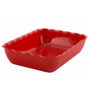 080-CRK13R Food Storage Container Crock, 13 x 10 x 3", Red