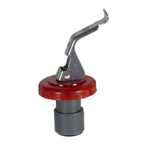 080-WBSR Wine Bottle Stopper w/ Thermoplastic Cork & Stainless Clip, Red Collar