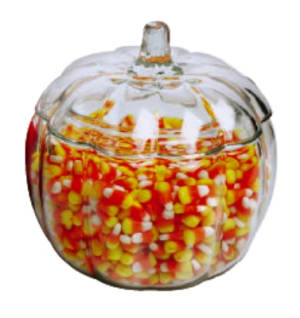 075-85623R9 70 oz Pumpkin Jar w/ Glass Cover, Crystal