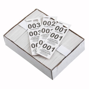 080-CCK5WT Coat Check, White (500 pieces per box)