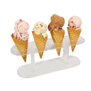 080-ACN4 4 Section Ice Cream Cone Holder - Acrylic, Clear 