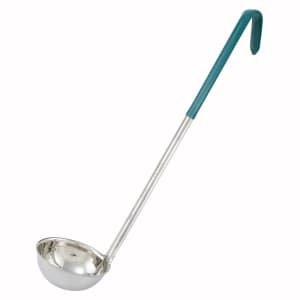 080-LDC4 4 oz Ladle - Stainless Steel, Green Handle
